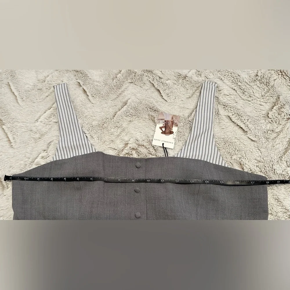 Sincerely Jules Striped Gray Bustier Corset Combination Top - Picture 7 of 12